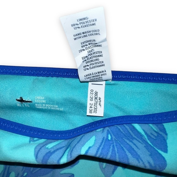 NEW Aerie Blue Tropical Bikini Bottoms Women’s Size XL - Picture 3 of 4